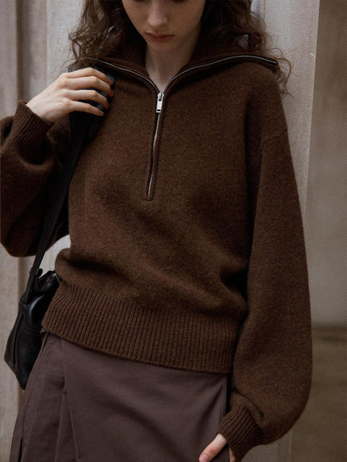Veloria Wool Lapel Pullover